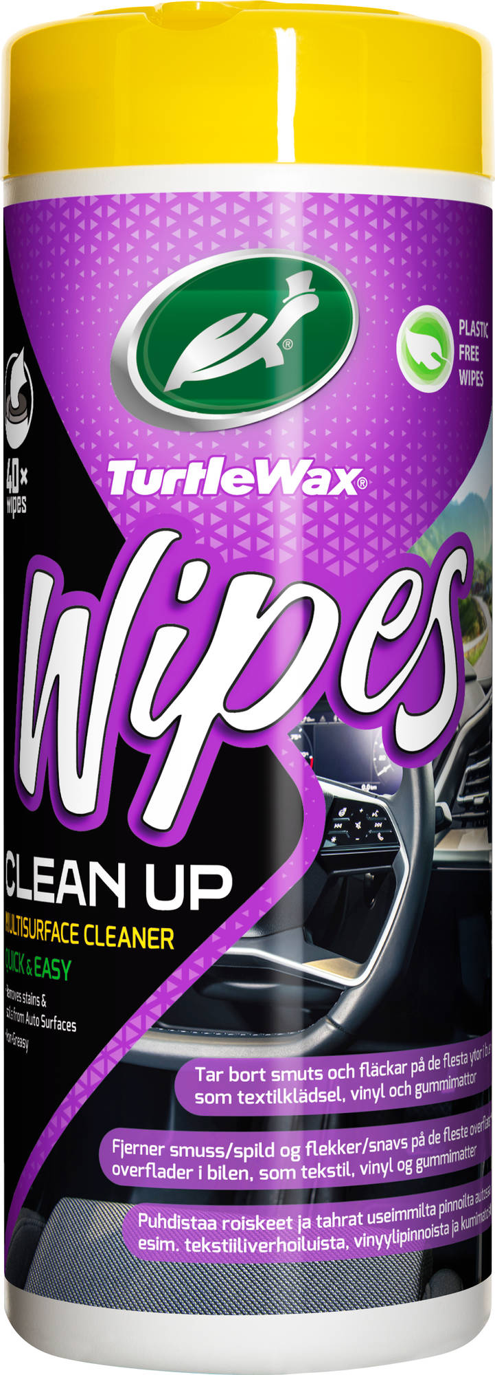 Turtle Wax Wipes purkki Puhdistusliina 40kpl Hammer verkkokauppa