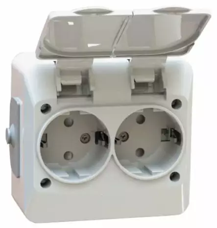 Etman pintapistorasia 2-os IP44 - Pinta-asennus rasiat ja kytkimet - 0009930 - 1