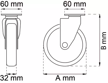 Habo kalustepyörä 125mm levyllä - Kalustepyörät - 0008410 - 3