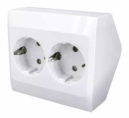 Harju Lumi pintapistorasia 2-os kulma - Pinta-asennus rasiat ja kytkimet - 0020770 - 1