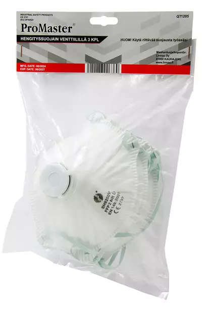 Hengityssuojain FFP2 venttiilillä 3kpl - Hengityssuojaimet - 0021910 - 1