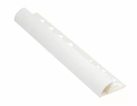 Laattalista muovi pyöreä 12mm valkoinen 250cm - Laatoituslistat - 0011640 - 1