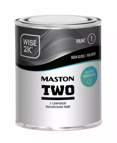 Maston Maali 2K PU Musta RAL9005 kiiltävä 720ml - Metalli- ja ruosteenestomaalit - 0018340 - 1