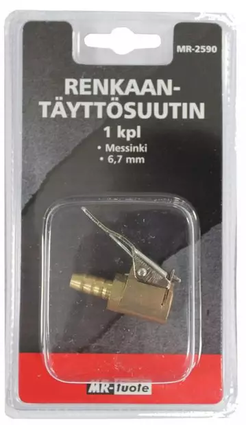 Renkaantäyttösuutin 6,7 mm, messinki, 1 kpl - Renkaantäyttölaitteet - 0013000 - 1