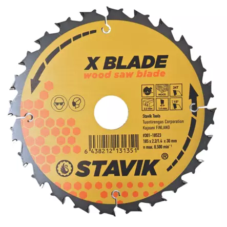 Stavik Pyörösahanterä 185x24Tx20mm, 2.2mm - Pyörösahanterät sirkkeliin - 0020250 - 1