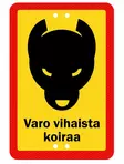 Sekure 2mm, 20x30cm Alumiinikyltti Varo vihaista koiraa - Ohjekyltit - 0017090 - 1