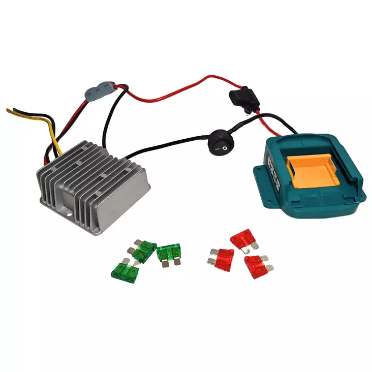 Akkuadapteri Makita 18V - 12V, muuntajalla sekä kaapeleilla - Akkuadapterit - 0021810 - 1
