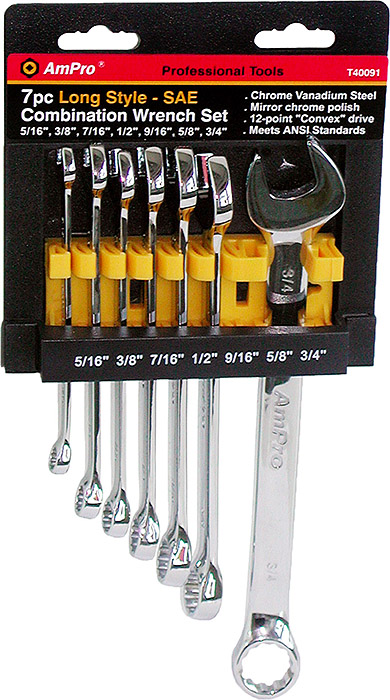 Ampro kiintolenkkiavainsarja 7-os. 5/16"-3/4" - Kiintolenkkiavaimet ja sarjat - 0005780 - 1