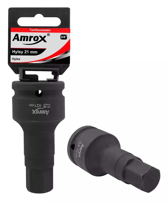 Amrox kuusiokärkihylsy voima 3/4" 22mm - Hylsyt - 0005260 - 1