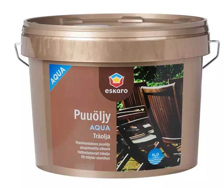 Eskaro puuöljy aqua musta 2,7L - Puuöljyt ja puunsuoja-aineet - 0016360 - 1