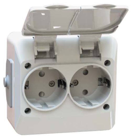 Etman pintapistorasia 2-os IP44 - Pinta-asennus rasiat ja kytkimet - 0009930 - 1