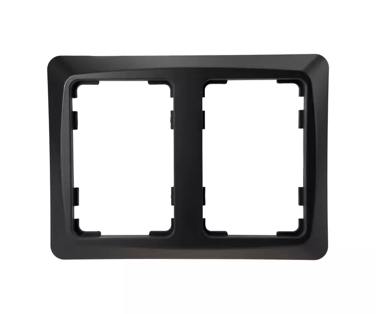 Harju Hiili peitelevy 2-os 85x55mm musta - Uppo-asennus rasiat ja kytkimet - 0014870 - 1