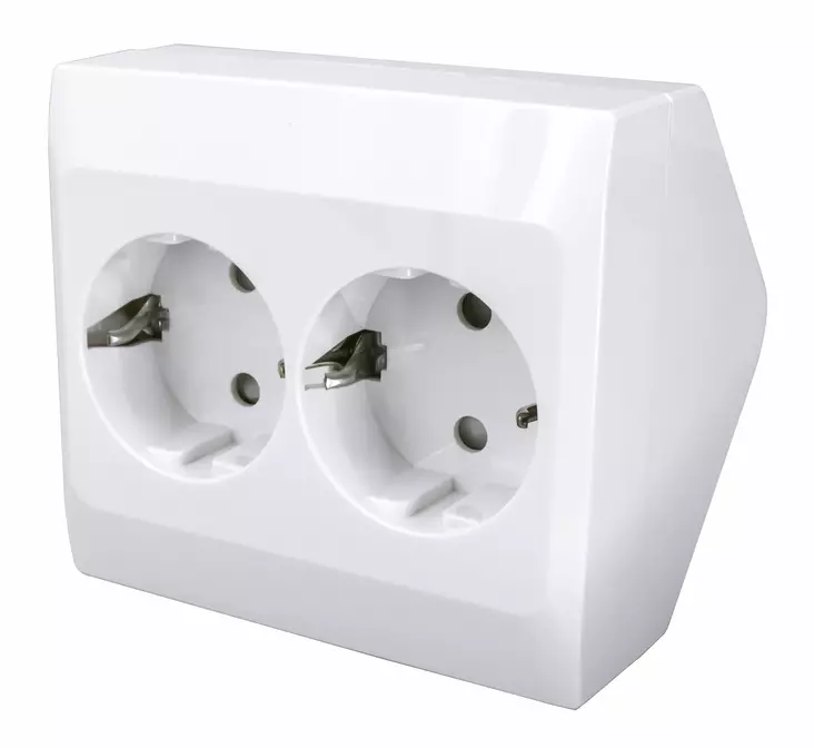 Harju Lumi pistorasia 2-os kulma - Pinta-asennus rasiat ja kytkimet - 0020770 - 1