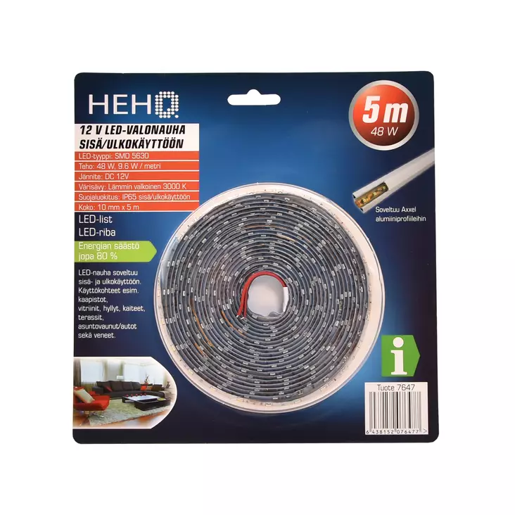 Hehq led-nauha 5m 12V 9,6 W - Led-nauhat - 0009290 - 1