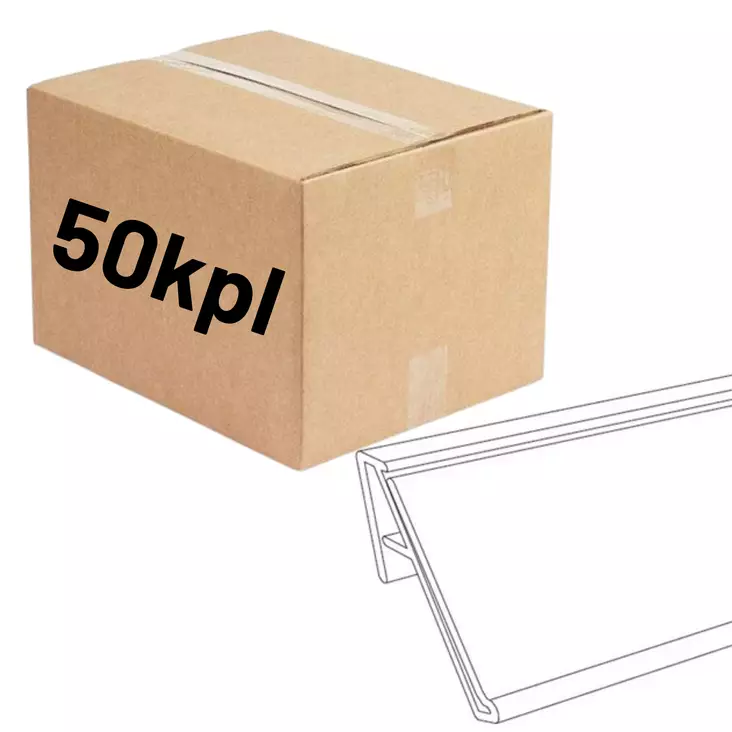 Hintalista / etikettilista kulmalla 39x885mm, musta teippikiinnitys 50kpl - Kirjoitusvälineet - 0021490 - 1