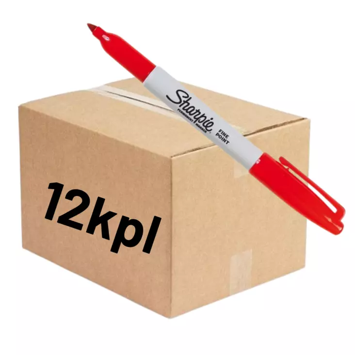 Huopakynä Sharpie F permanent, punainen 12kpl (LTK) - Merkkauskynät ja tussit - 0019290 - 1