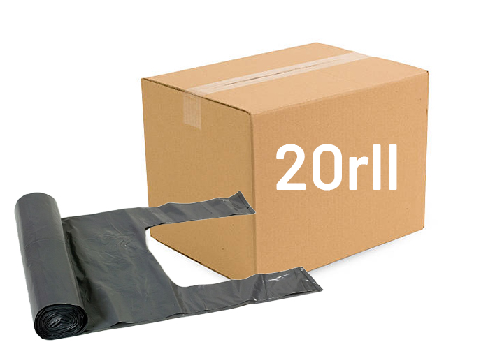 Jätesäkki 150l musta 10kpl/rll sangallinen LAATIKKO (20rll) - Jätesäkit ja roskapussit - 0016740 - 1