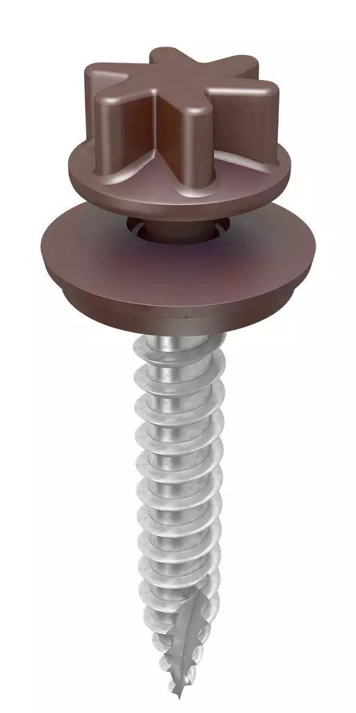 Kingi kattoturvaruuvi 7,0 x 50, RR32 - Tumman ruskea, 75kpl - Kateruuvit - 0018450 - 1