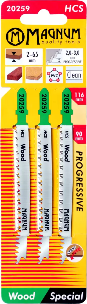 Magnum Pistosahanterä 3kpl HCS Prog 116mm - Pistosahanterät - 0001150 - 1