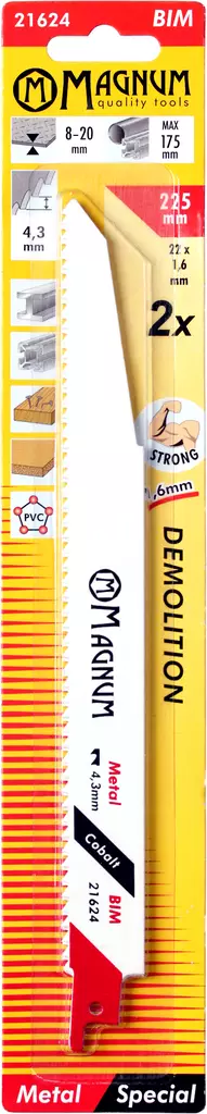 Magnum Puukkosahanterä metalli 2kpl BIM 4,3/225mm - Puukkosahanterät metalli - 0001170 - 1