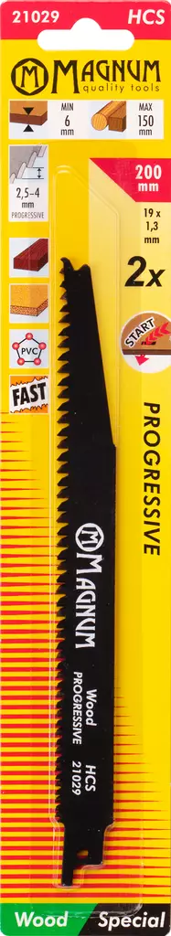 Magnum Puukkosahanterä puu 2kpl HCS Prog 200mm - Puukkosahanterät puu - 0001160 - 1
