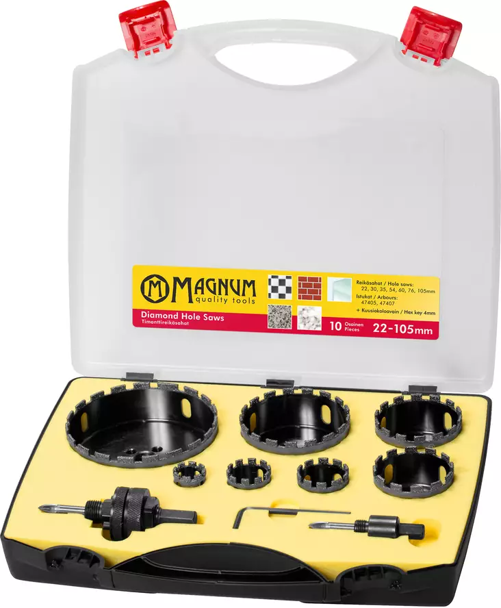 Magnum Timanttireikäsahasarja 22-105mm - Reikä- ja kuppiteräsarjat - 0001270 - 1