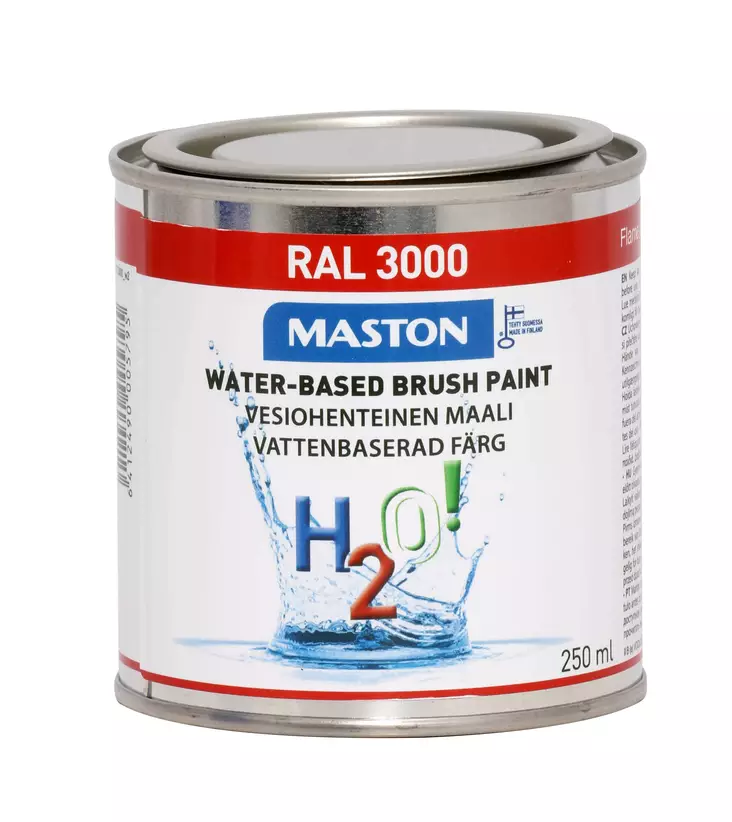 Maston maali H2O! RAL3000 Tulenpunainen 250ml - Sisämaalit - 0000230 - 1
