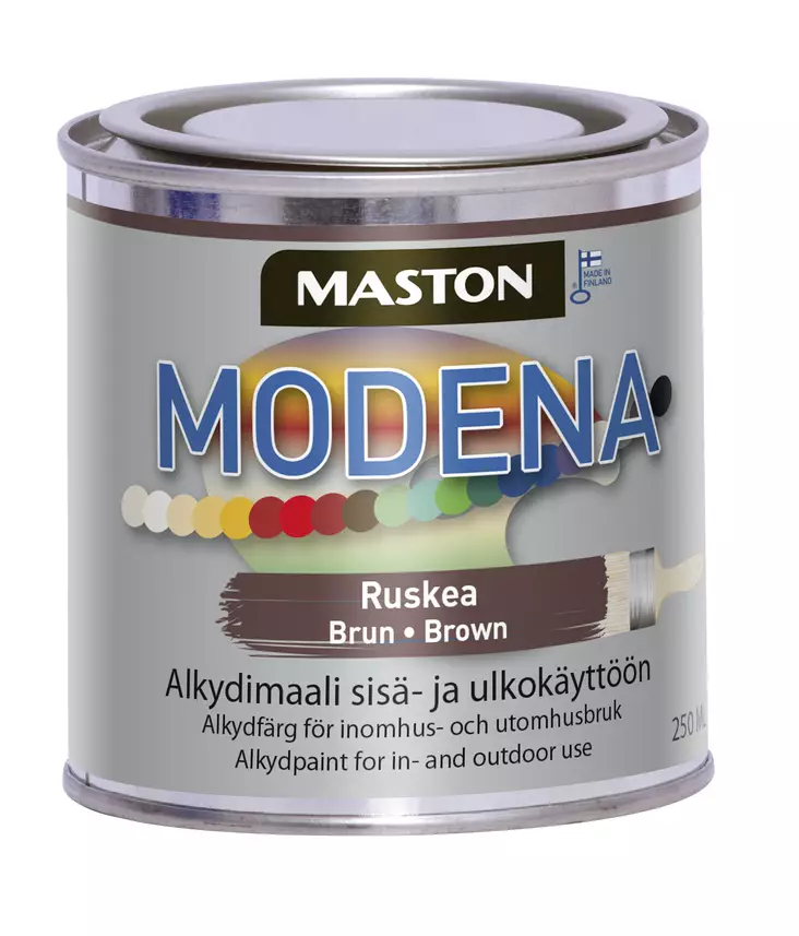 Maston maali Modena ruskea 250ml - Metalli- ja ruosteenestomaalit - 0000220 - 1