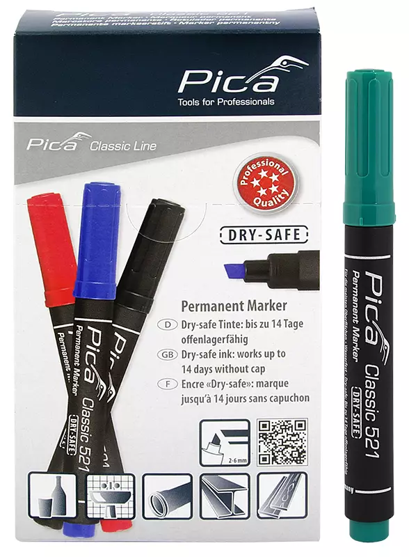 Pica Merkintätussi viisto vihreä 2-6mm 10kpl - Merkkauskynät ja tussit - 0022340 - 1