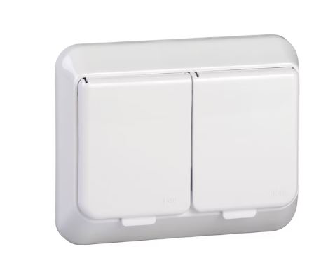 Schneider Exxact uppopistorasia 2-os IP44 valk - Uppo-asennus rasiat ja kytkimet - 0009950 - 1