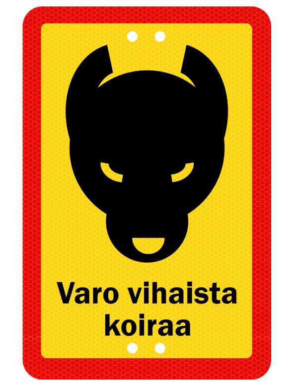 Sekure 2mm, 20x30cm Alumiinikyltti Varo vihaista koiraa - Ohjekyltit - 0017090 - 1