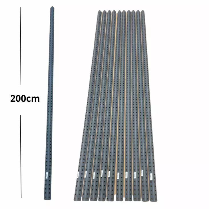 Shelving Hyllytolppa 200cm teräs harmaa 10kpl - Varastohyllyt - 0016430 - 1