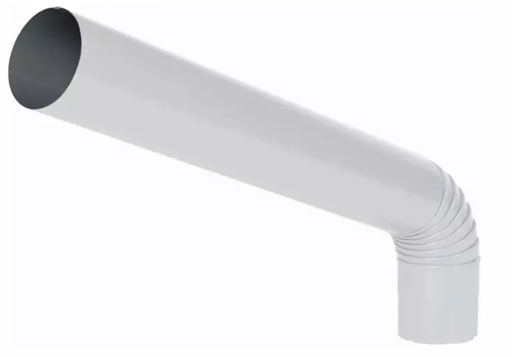 Syöksyputken välimutka 100mm pyöreä RR20 valkoinen - Rännit, räystäskourut - 0017040 - 1