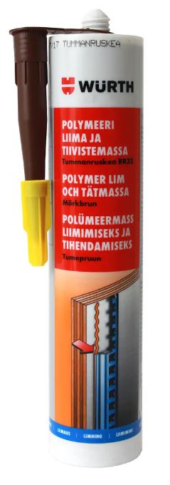 Wurth polymeeri liima-/tiivistysmassa t.ruskea 290ml - Liimamassat ja tiivistysmassat - 0010560 - 1