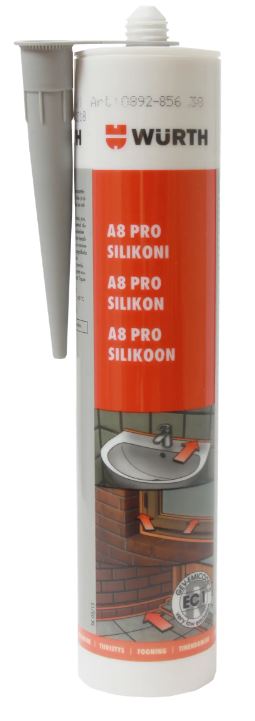 Wurth silikoni A8 Pro v.harmaa 310ml - Silikonit ja akryylimassat - 0010570 - 1