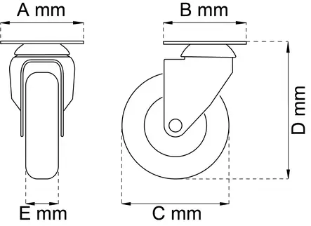 Habo kalustepyörä 75mm levy hopea - Kalustepyörät - 0008381 - 3