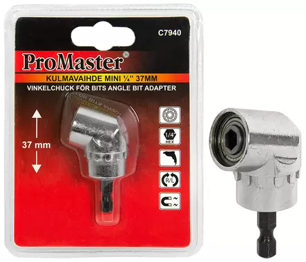 Promaster Kulmavaihde mini 1/4" x 37mm - Ruuvauskärjen pitimet - 0006121 - 1