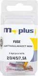 M+ MINI laattasulakelajitelma 5kpl: 2/3/4/5/7,5 A - Sulakkeet ja rasiat - 0008261 - 1