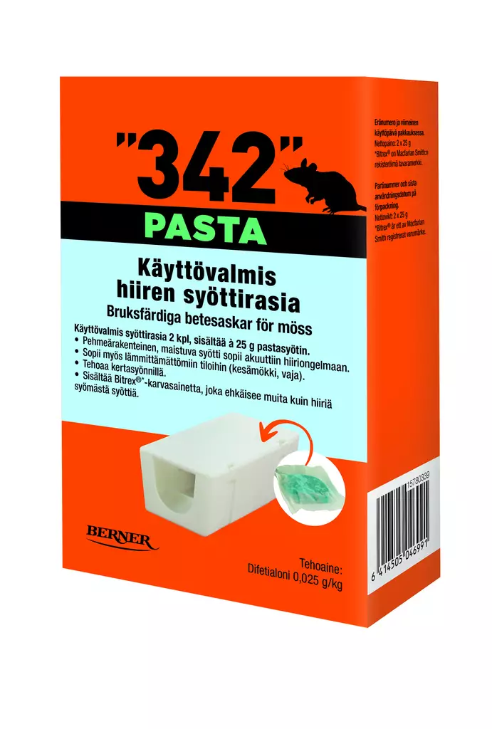 342 Syöttirasia 2kpl, á 25g pastasyötti - Tuhoeläinten torjunta - 0011541 - 1