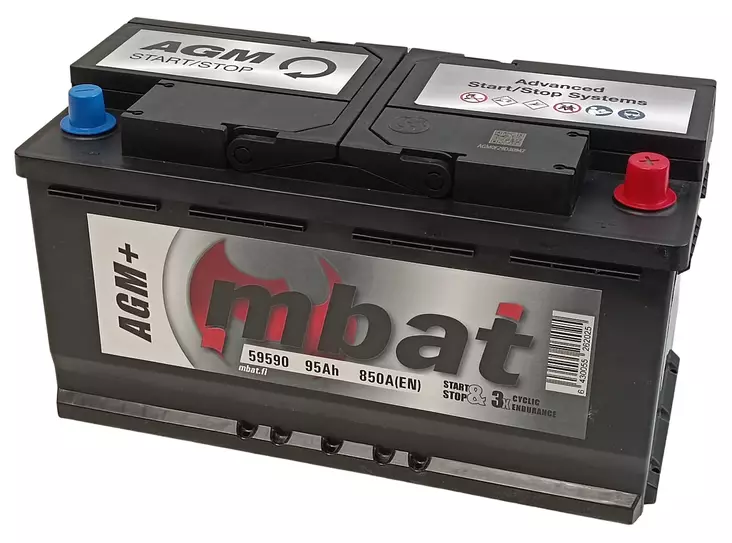 AGM Start-Stop 95Ah/860A 353x175x190/B3/-+ - Käynnistysakut - 0014221 - 1