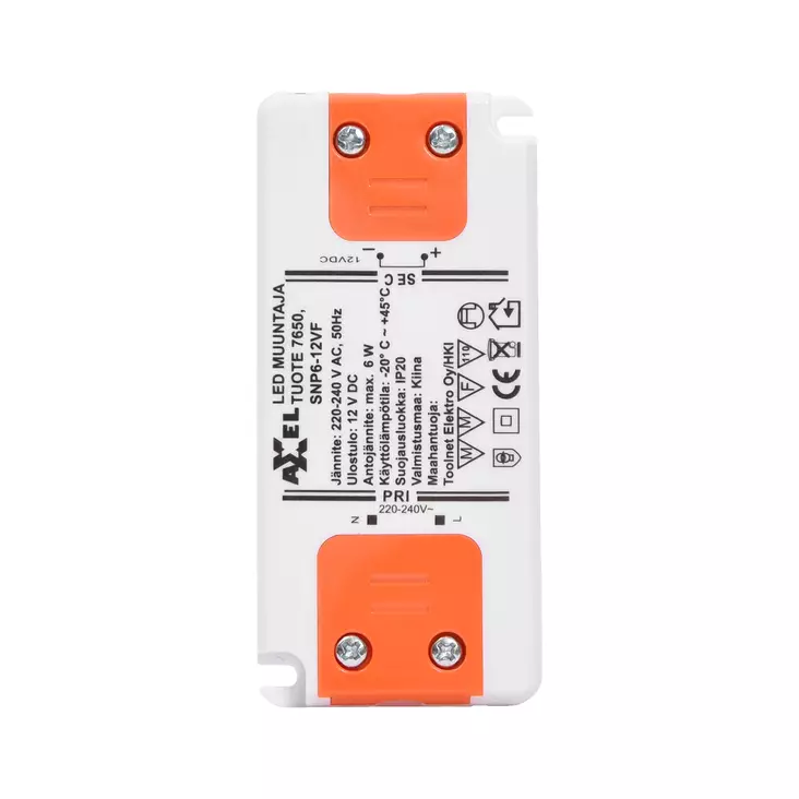 Axxel led muuntaja 220-240v 8w 12vdc - Muut sähköasennustarvikkeet - 0009291 - 1