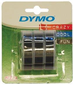 Dymo kohokirjoitinnauha 9mm x 3m, 3rll/pak musta - Laskimet ja kohokirjoittimet - 0005171 - 1