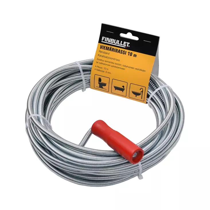 Finbullet viemärirassi 10m x 9mm - Viemärinavaus tarvikkeet  - 0009541 - 1