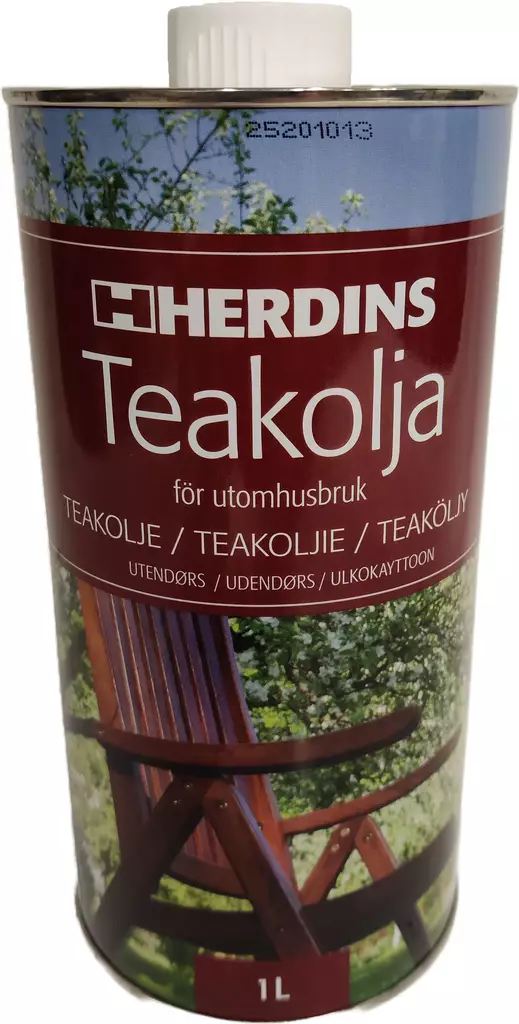 Herdins Teak Oil ulkokäyttöön 1L - Puuöljyt ja puunsuoja-aineet - 0015441 - 1