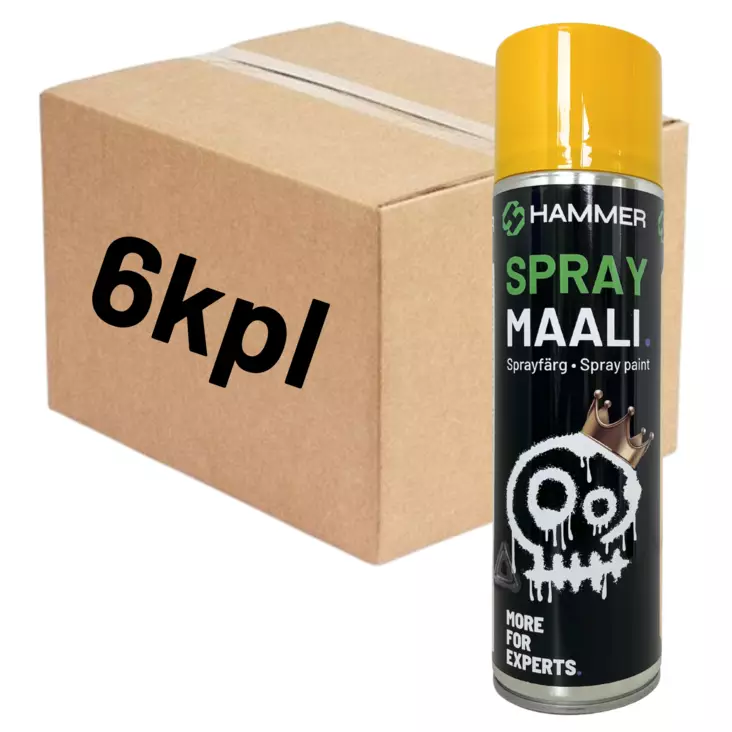 HS Hammer Spraymaali keltainen 500ml LAATIKKO (6kpl) - Spraymaalit - 0019751 - 1