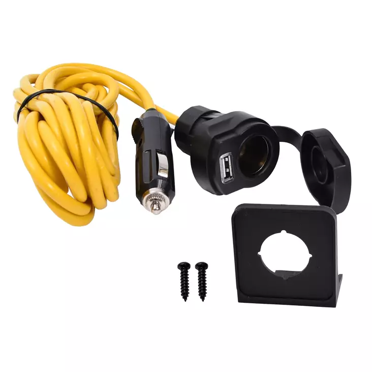 Jatkojohto tupakansytytinpistoke+USB 2.4A 3m - Johdot ja asennustarvikkeet - 0009361 - 1