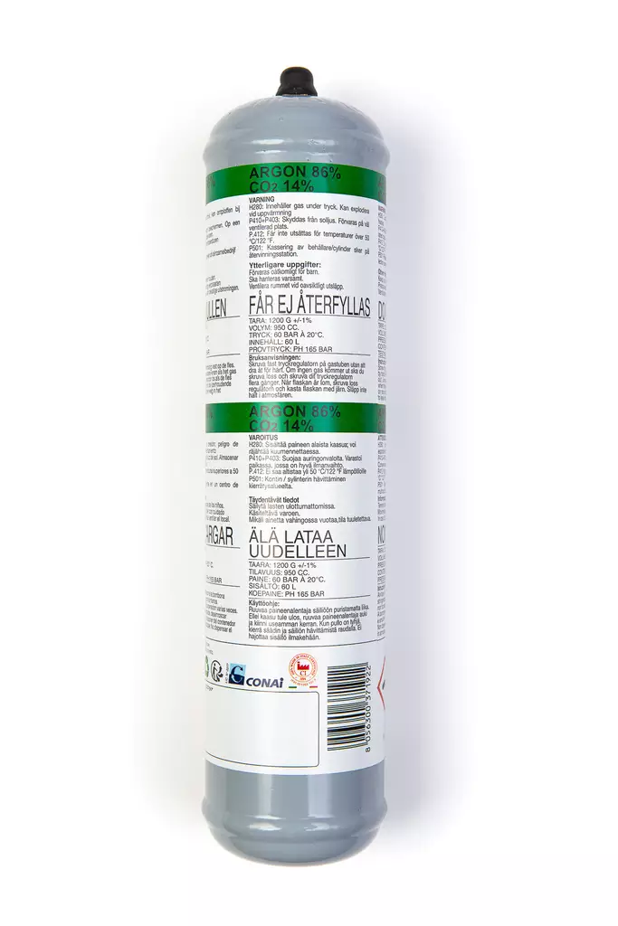 Kertakäyttö suojakaasu Argon/hiilidioksidi - Suojakaasut - 0001611 - 2