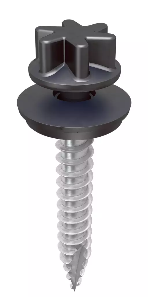 Kingi kattoturvaruuvi 7,0 x 50, RR33 - Musta, 75kpl - Kateruuvit - 0018451 - 1