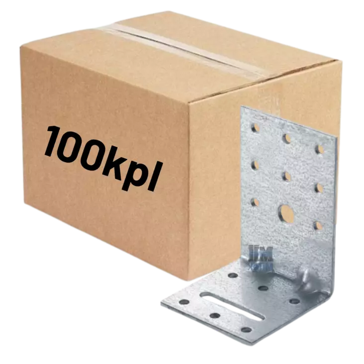 Kulmalevy 60x90x60x2,0mm vahvistettu 100kpl (LTK) - Kulmalevyt - 0022371 - 1
