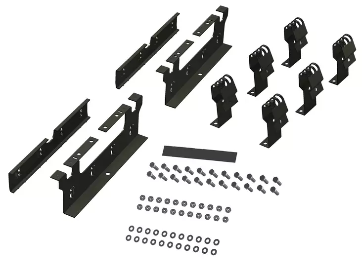 Lapetikkaan asennussarja Saumakatteelle (6kpl korokejalat + 2kpl puolakiinnikkeet) - Seinätikkaat ja palotikkaat - 0020661 - 1